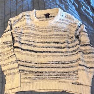 Calvin Klein Jeans White and Blue Boxy Sweater